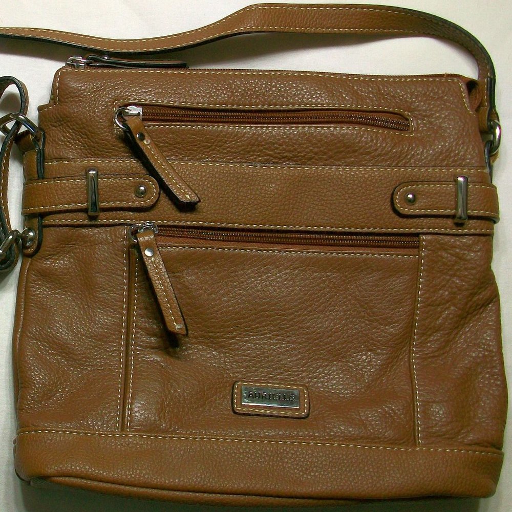 Aurielle Leather Brown Crossbody Purse Bag
